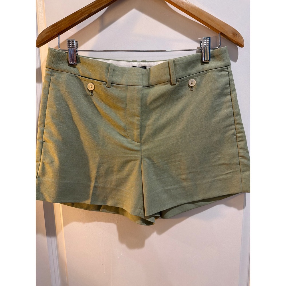 J.Crew Gramercy Linen Blend Shorts Sage Green Size 4 CS663 NWT